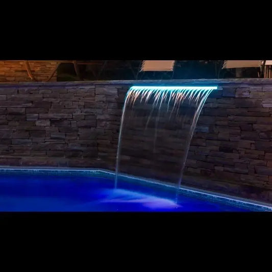 DEL Chute d'eau effet Pluie Sheer 500, Largeur 2' & Lèvre transparente 6" 100 pi