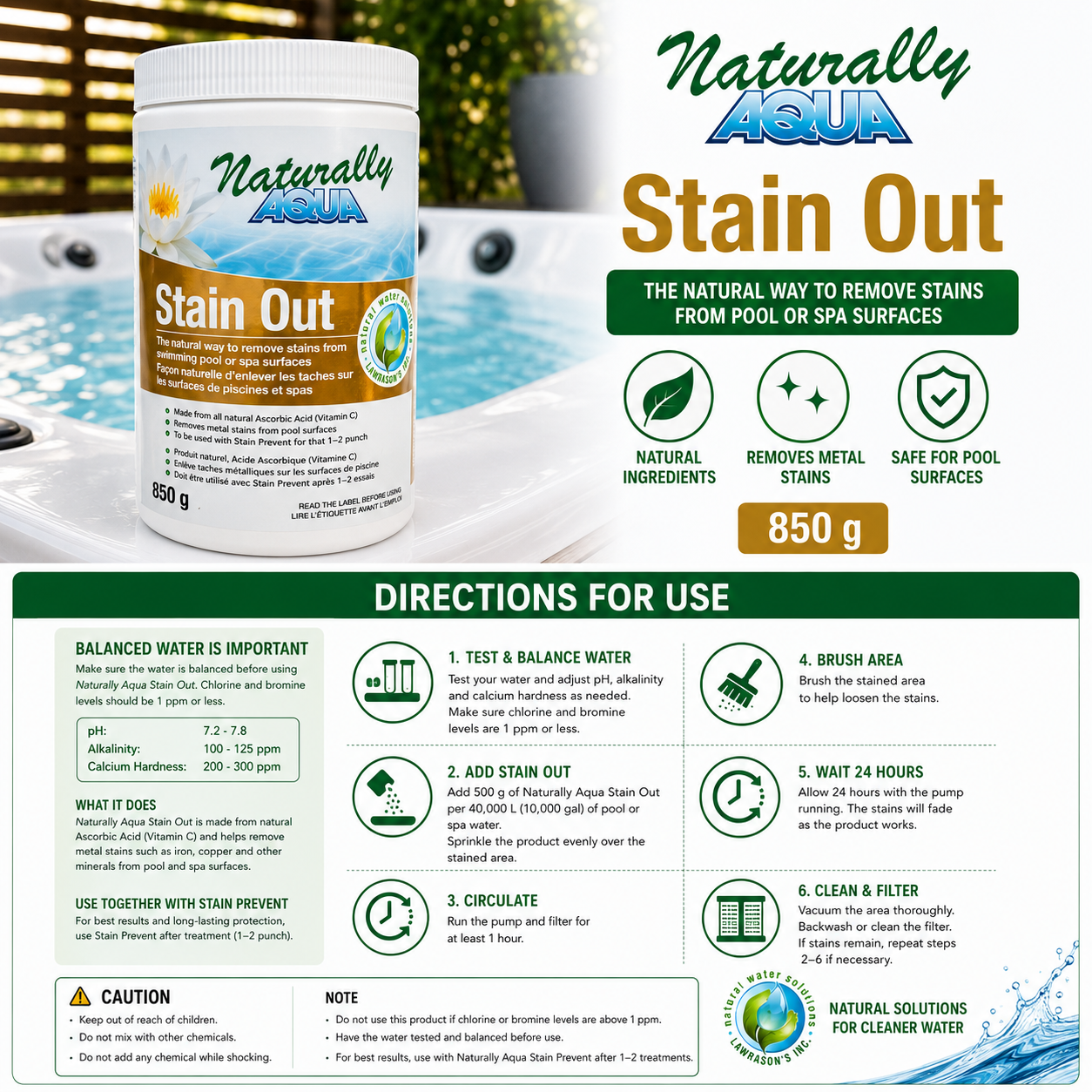Stain Out – Éliminateur de taches minérales (850 g)