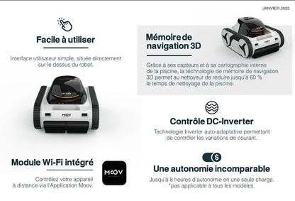 Robot piscine sans fil Moov InverX M60XC