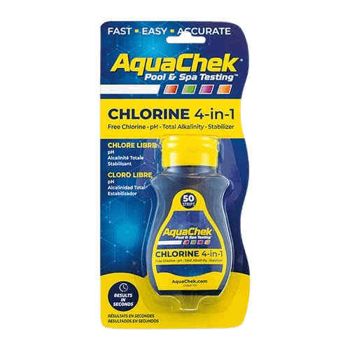 AquaChek® Chlorine 4-in-1 – Bandelettes d’analyse chlore pour piscine et spa
